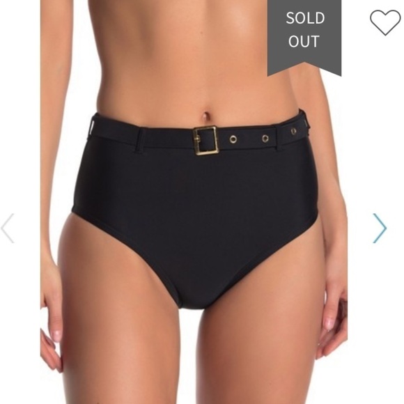 Nicole Miller High Waisted Belted Bikini Bottom - Picture 1 of 4